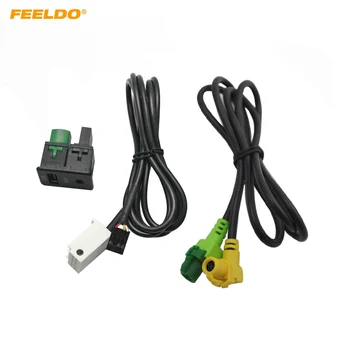 FEELDO USB, 3,5 mm AUX Switch Mājokļu Ligzdas Adapteri Plug Kabeli Volkswagen OEM Radio Stereo RCD510/310+/300+