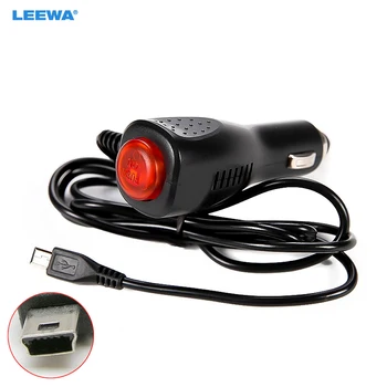 LEEWA 12V-40V Auto Auto GPS Navigator Radara Lādētājs Mini USB Interfeiss, Adapteris Ar ON/OFF Slēdzis #CA5496