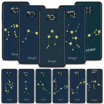 Tumši Zila Divpadsmit Zvaigznājiem Zvaigžņu Celular Par Xiaomi Poco X3 X4 NFC M3 M4 Pro F3 GT F1 5G MI 11 Lite 12 11T 10T, Ņemiet vērā, 10 Lietā