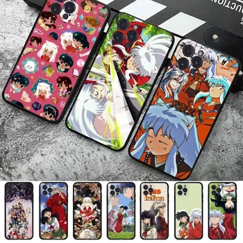 Karstā Japānas Anime Inuyasha Tālrunis Lietā Par IPhone 15 14 13 12 Mini 11 Pro XS Max X XR SE 6 7 8 Plus Mīksta Silikona Vāciņu