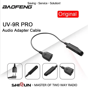 Baofeng UV-9R Pro Audio Adaptera Kabelis 2 K Pin Plug Austiņas Skaļruni, Mikrofons UV-XR BF-9700 GMRS-9R UV-9G GT-3WP Ūdensizturīgs Radio