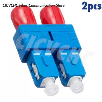 2gab SC/UPC(Vīrietis)-ST/UPC(Sieviešu)- Vienā režīmā - Duplex Optisko Adapteri-Hibrīda Pārošanās Adapteri