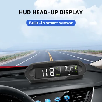 Saules Digitālo Auto HUD Spidometrs Ar Temperatūras/Augstums GPS Head Up Displejs pārsniegts Ātrums, Noguruši Braukšanas Atgādinājums
