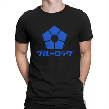 Futbola Sporta Anime T-Krekls Vīriešiem Zilā Bloķēšanas Anime Gadījuma Tīras Kokvilnas T-Veida, Apaļu Apkakli, Īsām Piedurknēm T Krekls Vasaras Apģērbu